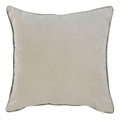 17" x 17" Grey Cushion With Velvet Trim