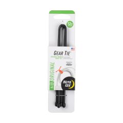 12" Black Gear Tie Reusable Rubber Twist Tie-2/Pack