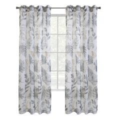 52" x 84" Alba Dolly Sheer Grommet-Floral Taupe
