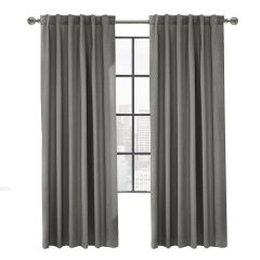 52" x 84" Baxter Blackout Pocket Top/Back Tab-Silver