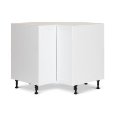 36" x 36" White Thermafoil Shaker Base Corner Cabinet