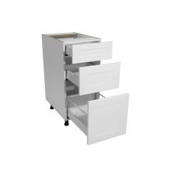 15" White Shaker Thermafoil 3 Drawer Cabinet