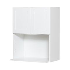 24" x 30" White Thermafoil Shaker Wall Microwave Cabinet