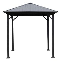 Hard Top Gazebo Gray 8'x8'