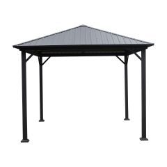 Hard Top Gazebo Gray 10'x10'