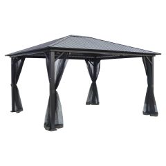 Hard Top Gazebo Gray 10'x12'