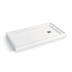 ZZone Square Base 60x32 Acrylic With Right-Hand Drain-White