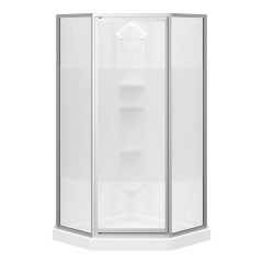 Orchid 38"x38" Shower Kit With Centre Silk Glass In Chrome