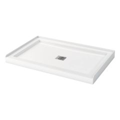 Zone Square Base 48" x 32" Acrylic With Center Drain-White