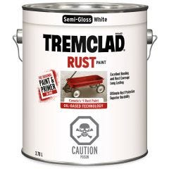 Tremclad Semi-Gloss Alkyd Rust Paint-White 3.78L