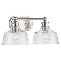 Singleton 2-Light Vanity Fixture-Brushed Nickel
