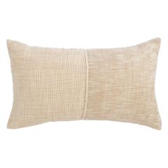 Two-Tone Beige Weaved Rectangular Cushion