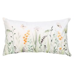 Rectangular Suedette Cushion-Green Foliage