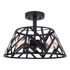 Maud 16" Black Semi Flushmount