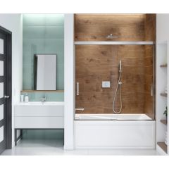 Incognito Tub Door 57 56-59 x 56 3/4" Chrome 8mm