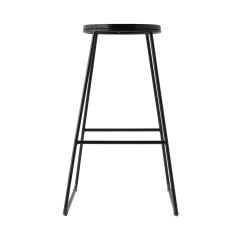 Black Wood Seat Counter Stool