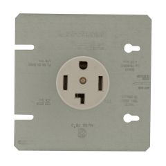 30 A Black Straight Blade Dryer Power Receptacle