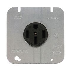 50 A Black Straight Blade Stove Power Receptacle