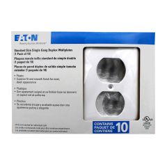 Eaton Duplex Receptacle Wall Plate-10/Pack