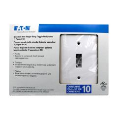 Eaton 1-Gang White Toggle Standard Wall Plate-10/Pack