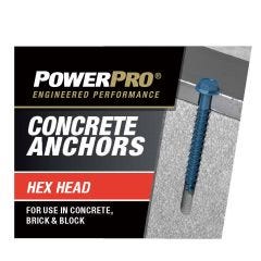 1/4 x 3-1/4 Concrete Screw Hex Head Drive-100/Pack
