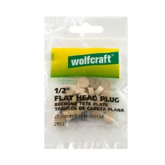 1/2" Birch Flat Head Plug- 25/Bag