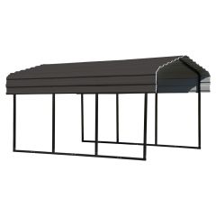 Galvanized Steel Carport 10'x15'x7'-Black/Charcoal