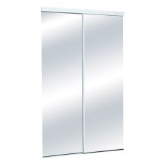 Sliding Clear Mirror Frameless White 48" x 80 1/2"