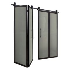 Traditional Slider With Strip Mirror Insert 72" x 80-1/2"