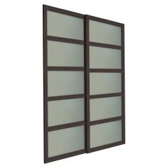 Bali Slider With Frosted Glass Insert 60" x 80-1/2"