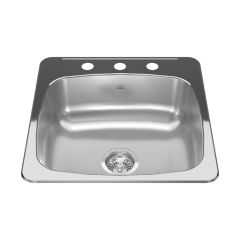 Single Bowl Kitchen Sink 20" x 20" x 7"