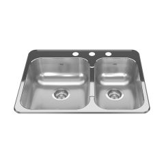 Stainless Steel Combination Bowl Sink 20" x 27" x 7"