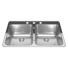 Double Bowl Kitchen Sink 20" x 31" x 7"