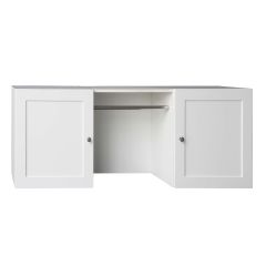 55" Classic White Laundry Cabinet with Hang Rod