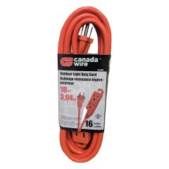 3 Outlet 16/3 Outdoor Orange Extension Cord 3.04M