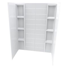 Contemporary Subway Acrylic Appliqué Tub Surround-58"