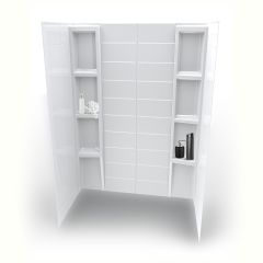 Contemporary Subway Acrylic Appliqué Tub Surround-80"