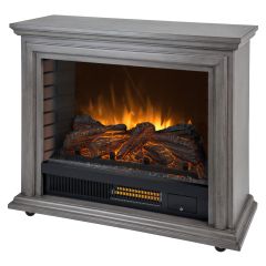Sheridan Mobile Infrared Fireplace-Dark Weathered Gray