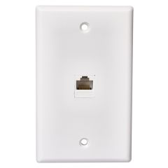 CAT 5E/6 Data Wall Plate 1 Jack-White