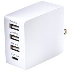 Wall Charger With 3 USB-A And 1 USB-C 4.8A Total