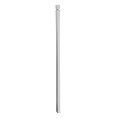 2-1/2" x 1-1/4" x 44" Square White Half-Newel