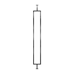 Black Kanji Baluster-Horizontal 4'' x 36''