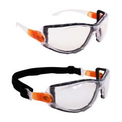 Clear Safety Glasses Interchanging Arm/Band