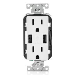 Decora USB Charger 15A Receptacle Type-A-White