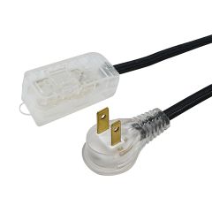 8’ Fabric Cord With 3 Outlets (Black)