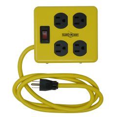 Yellow Lacket 4-Outlet Power Block, 4’ Cord