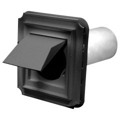 Dryer Vent Block Scalloped With Sleeve Bulk- Black