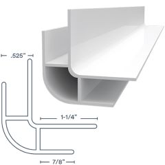 Trusscore Rounded Outside Corner White 10'