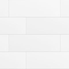 8"x24" Soho Canvas White Glossy Ceramic Wall Tile 15 Sq-Ft