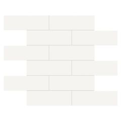 2"x6" Soho Canvas White Brick Glossy Porcelain Mosaic 9.47SF